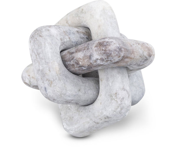 Meridian Furniture Bond Sculptural Marble Knot Tabletop Accent with Natural Veining for Shelves and Console Styling Brown Genuine Marble ACC110-Brown