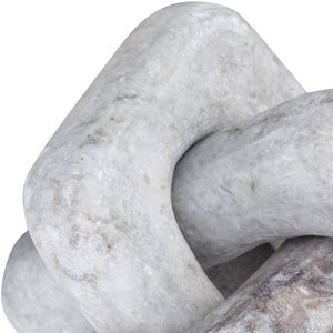 Meridian Furniture Bond Sculptural Marble Knot Tabletop Accent with Natural Veining for Shelves and Console Styling Brown Genuine Marble ACC110-Brown