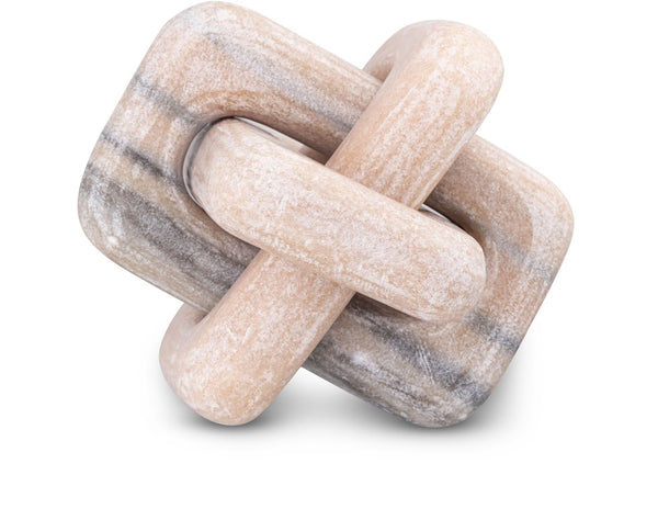 Meridian Furniture Bond Sculptural Marble Knot Tabletop Accent with Natural Veining for Shelves and Console Styling Pink Genuine Marble ACC110-Pink
