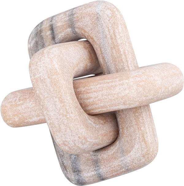 Meridian Furniture Bond Sculptural Marble Knot Tabletop Accent with Natural Veining for Shelves and Console Styling Pink Genuine Marble ACC110-Pink