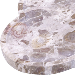Meridian Furniture Rimini Clover Trefoil Tray Sculptural Natural Stone Catchall Accent for Vanity or Console Beige Genuine Marble ACC111-Beige