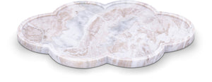 Meridian Furniture Rimini Clover Trefoil Tray Sculptural Natural Stone Catchall Accent for Vanity or Console Brown Genuine Marble ACC111-Brown
