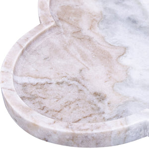 Meridian Furniture Rimini Clover Trefoil Tray Sculptural Natural Stone Catchall Accent for Vanity or Console Brown Genuine Marble ACC111-Brown