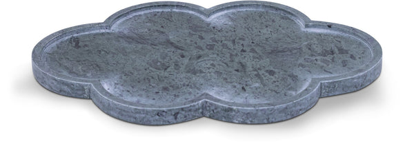 Meridian Furniture Rimini Clover Trefoil Tray Sculptural Natural Stone Catchall Accent for Vanity or Console Green Genuine Marble ACC111-Green