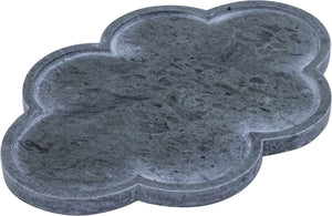 Meridian Furniture Rimini Clover Trefoil Tray Sculptural Natural Stone Catchall Accent for Vanity or Console Green Genuine Marble ACC111-Green