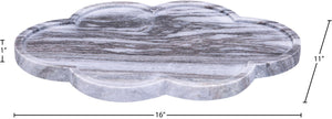 Meridian Furniture Rimini Clover Trefoil Tray Sculptural Natural Stone Catchall Accent for Vanity or Console Panda Genuine Marble ACC111-Panda