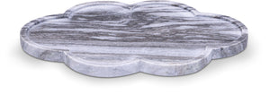 Meridian Furniture Rimini Clover Trefoil Tray Sculptural Natural Stone Catchall Accent for Vanity or Console Panda Genuine Marble ACC111-Panda