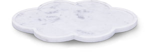 Meridian Furniture Rimini Clover Trefoil Tray Sculptural Natural Stone Catchall Accent for Vanity or Console White Genuine Marble ACC111-White