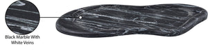 Meridian Furniture Arezzo Oval Stone Decorative Tray with Natural Veining for Vanity Console or Coffee Table Black Genuine Marble ACC112-Black