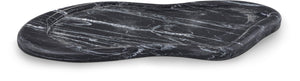 Meridian Furniture Arezzo Oval Stone Decorative Tray with Natural Veining for Vanity Console or Coffee Table Black Genuine Marble ACC112-Black