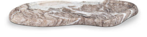 Meridian Furniture Arezzo Oval Stone Decorative Tray with Natural Veining for Vanity Console or Coffee Table Brown Genuine Marble ACC112-Brown