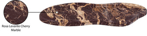 Meridian Furniture Arezzo Oval Stone Decorative Tray with Natural Veining for Vanity Console or Coffee Table Cherry Genuine Marble ACC112-Cherry