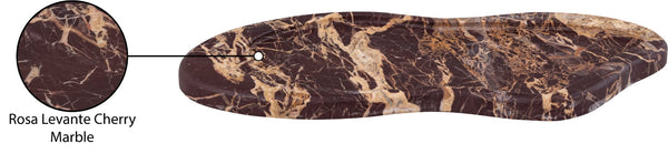 Meridian Furniture Arezzo Oval Stone Decorative Tray with Natural Veining for Vanity Console or Coffee Table Cherry Genuine Marble ACC112-Cherry