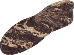 Meridian Furniture Arezzo Oval Stone Decorative Tray with Natural Veining for Vanity Console or Coffee Table Cherry Genuine Marble ACC112-Cherry