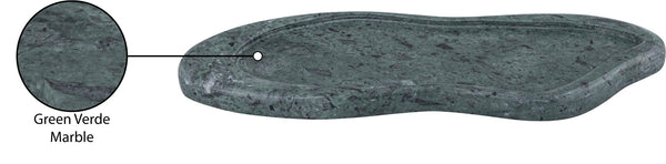 Meridian Furniture Arezzo Oval Stone Decorative Tray with Natural Veining for Vanity Console or Coffee Table Green Genuine Marble ACC112-Green