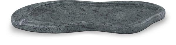 Meridian Furniture Arezzo Oval Stone Decorative Tray with Natural Veining for Vanity Console or Coffee Table Green Genuine Marble ACC112-Green