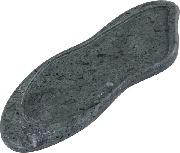 Meridian Furniture Arezzo Oval Stone Decorative Tray with Natural Veining for Vanity Console or Coffee Table Green Genuine Marble ACC112-Green
