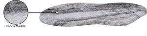 Meridian Furniture Arezzo Oval Stone Decorative Tray with Natural Veining for Vanity Console or Coffee Table Panda Genuine Marble ACC112-Panda