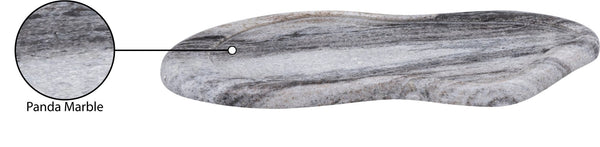 Meridian Furniture Arezzo Oval Stone Decorative Tray with Natural Veining for Vanity Console or Coffee Table Panda Genuine Marble ACC112-Panda