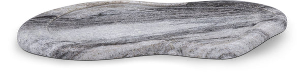 Meridian Furniture Arezzo Oval Stone Decorative Tray with Natural Veining for Vanity Console or Coffee Table Panda Genuine Marble ACC112-Panda