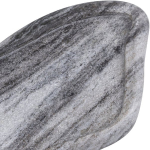 Meridian Furniture Arezzo Oval Stone Decorative Tray with Natural Veining for Vanity Console or Coffee Table Panda Genuine Marble ACC112-Panda