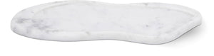 Meridian Furniture Arezzo Oval Stone Decorative Tray with Natural Veining for Vanity Console or Coffee Table White Genuine Marble ACC112-White