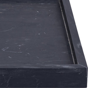Meridian Furniture Barletta Genuine Marble Square Tray with Bold Veining for Vanity or Coffee Table ACC113-Black