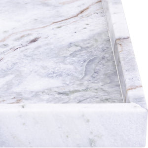 Meridian Furniture Barletta Genuine Marble Square Tray Toronto Brown Stone Veined Tabletop Accent ACC113-Brown