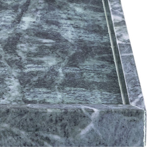 Meridian Furniture Barletta Verde Marble Square Tray with Natural Veining for Coffee Table Styling ACC113-Green