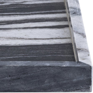 Meridian Furniture Barletta Genuine Panda Marble Decorative Tray with Unique Black White Stone Veining ACC113-Panda