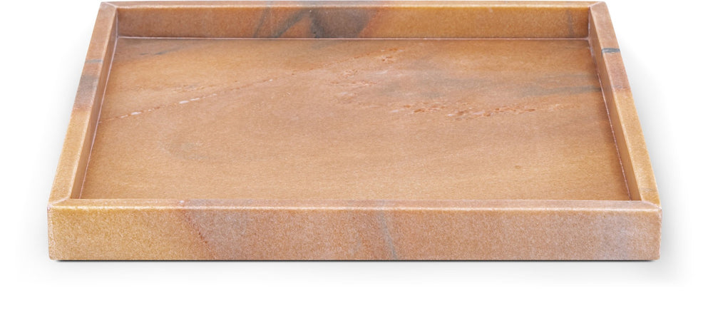 Meridian Furniture Barletta Genuine Pink Makrana Marble Square Tray with Natural Veining for Any Room ACC113-Pink