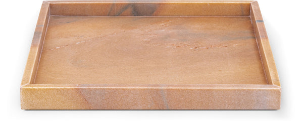 Meridian Furniture Barletta Genuine Pink Makrana Marble Square Tray with Natural Veining for Any Room ACC113-Pink
