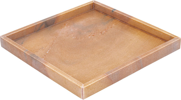 Meridian Furniture Barletta Genuine Pink Makrana Marble Square Tray with Natural Veining for Any Room ACC113-Pink