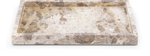 Meridian Furniture Barletta Genuine Marble Rectangular Tray with Natural Veining for Refined Surfaces ACC114-Beige