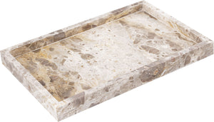 Meridian Furniture Barletta Genuine Marble Rectangular Tray with Natural Veining for Refined Surfaces ACC114-Beige