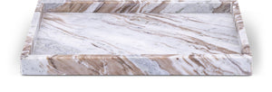 Meridian Furniture Barletta Toronto Brown Genuine Marble Rectangular Tray with Natural Stone Veining ACC114-Brown