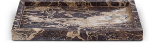 Meridian Furniture Barletta Rosa Levante Marble Rectangular Tray Natural Veining Vanity Coffee Table Accent ACC114-Cherry