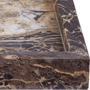 Meridian Furniture Barletta Rosa Levante Marble Rectangular Tray Natural Veining Vanity Coffee Table Accent ACC114-Cherry