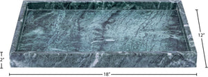 Meridian Furniture Barletta Verde Marble Rectangular Tray with Natural Veining for Styled Home Displays ACC114-Green