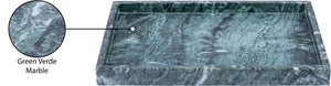 Meridian Furniture Barletta Verde Marble Rectangular Tray with Natural Veining for Styled Home Displays ACC114-Green