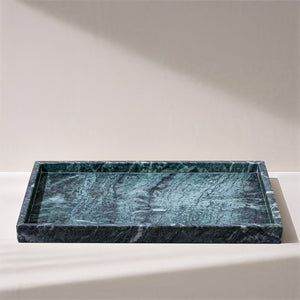 Meridian Furniture Barletta Verde Marble Rectangular Tray with Natural Veining for Styled Home Displays ACC114-Green