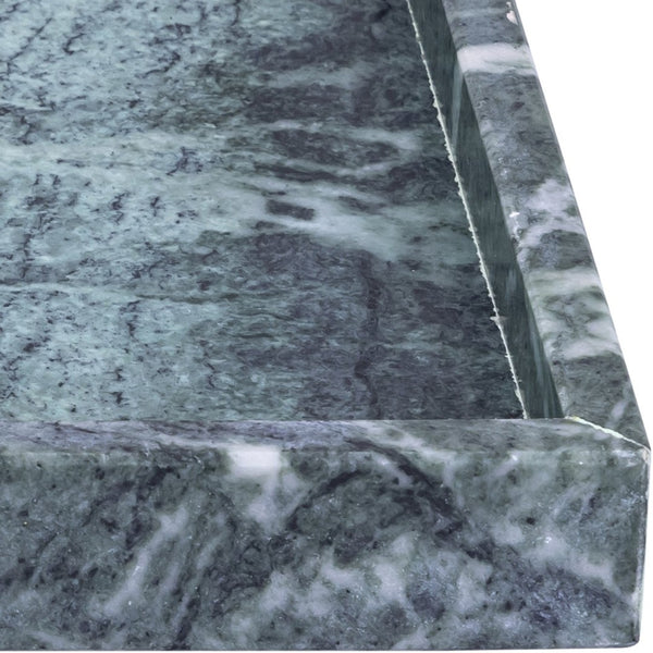 Meridian Furniture Barletta Verde Marble Rectangular Tray with Natural Veining for Styled Home Displays ACC114-Green