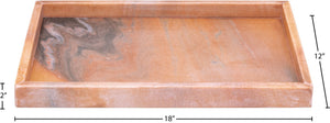 Meridian Furniture Barletta Pink Makrana Marble Rectangular Tray with Natural Veining for Vanity ACC114-Pink