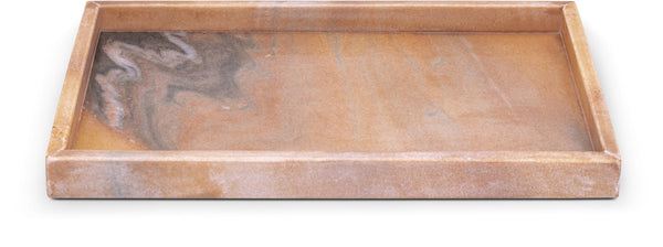 Meridian Furniture Barletta Pink Makrana Marble Rectangular Tray with Natural Veining for Vanity ACC114-Pink