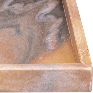 Meridian Furniture Barletta Pink Makrana Marble Rectangular Tray with Natural Veining for Vanity ACC114-Pink