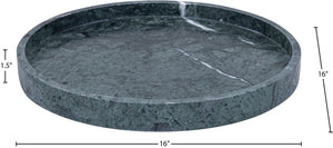 Meridian Furniture Barletta Genuine Green Verde Marble Round Tray Sculptural Accent for Any Room ACC115-Green