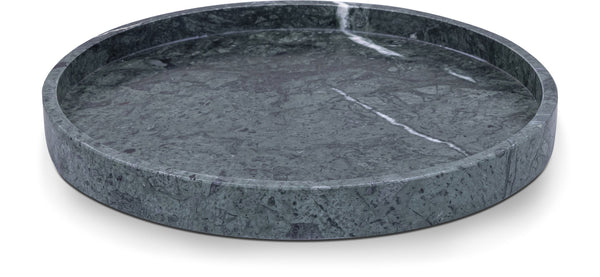 Meridian Furniture Barletta Genuine Green Verde Marble Round Tray Sculptural Accent for Any Room ACC115-Green
