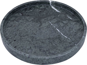 Meridian Furniture Barletta Genuine Green Verde Marble Round Tray Sculptural Accent for Any Room ACC115-Green