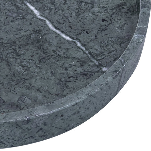 Meridian Furniture Barletta Genuine Green Verde Marble Round Tray Sculptural Accent for Any Room ACC115-Green