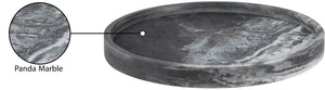Meridian Furniture Barletta Genuine Panda Marble Round Tray with Bold Natural Veining for Stylish Tabletops ACC115-Panda